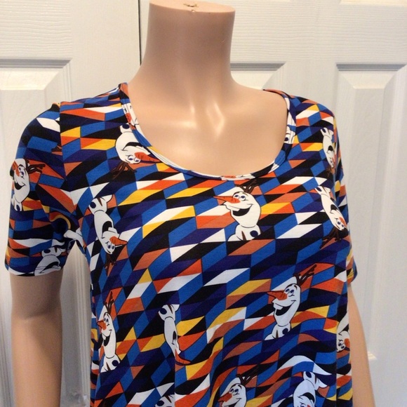 LuLaRoe Disney Frozen Olaf Snowman Print Perfect Tee Size XXS - Picture 5 of 7